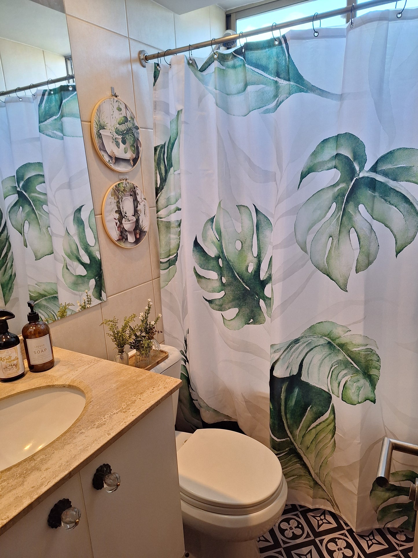 Cortina de baño Monstera