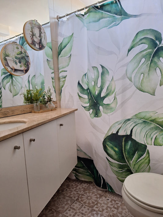 Cortina de baño Monstera